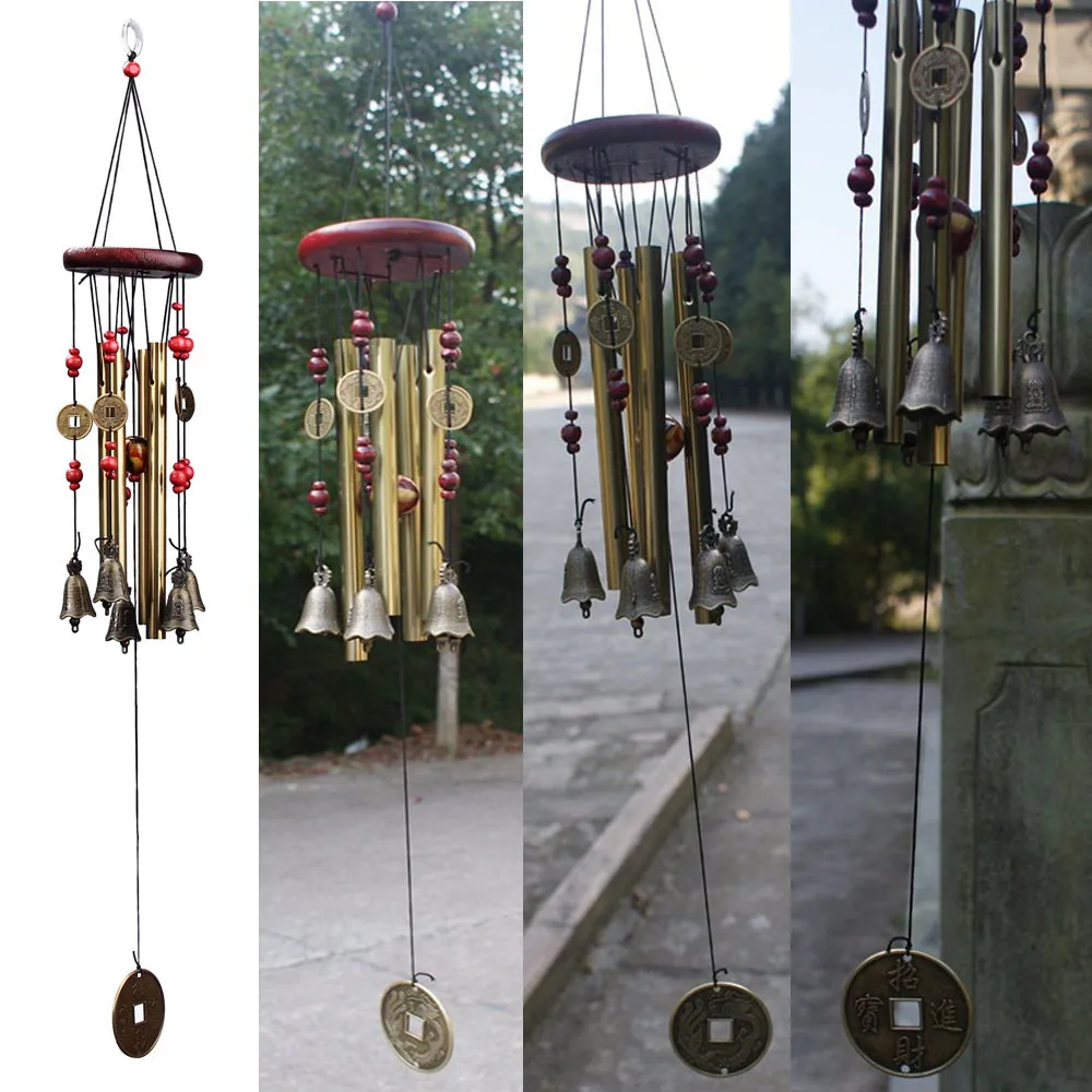 Открытый Античная удивительная Грация глубокий резонансный 4 трубки Windchime