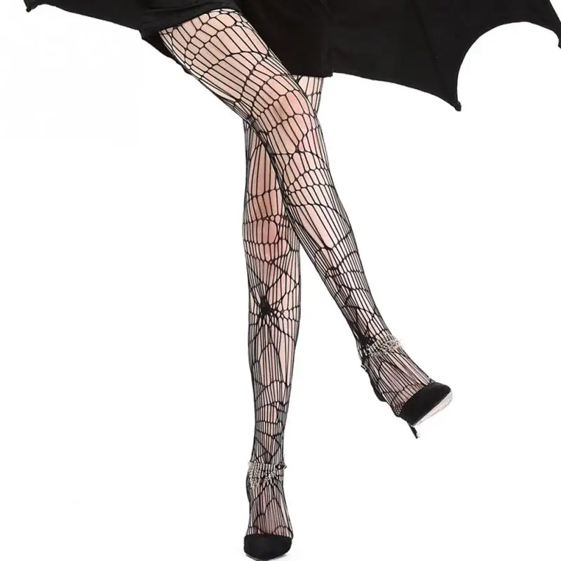 Подарок на Хэллоуин, паутина, сетчатые колготки, чулки для женщин, для взрослых, костюм на Хэллоуин, чулочно-носочные изделия