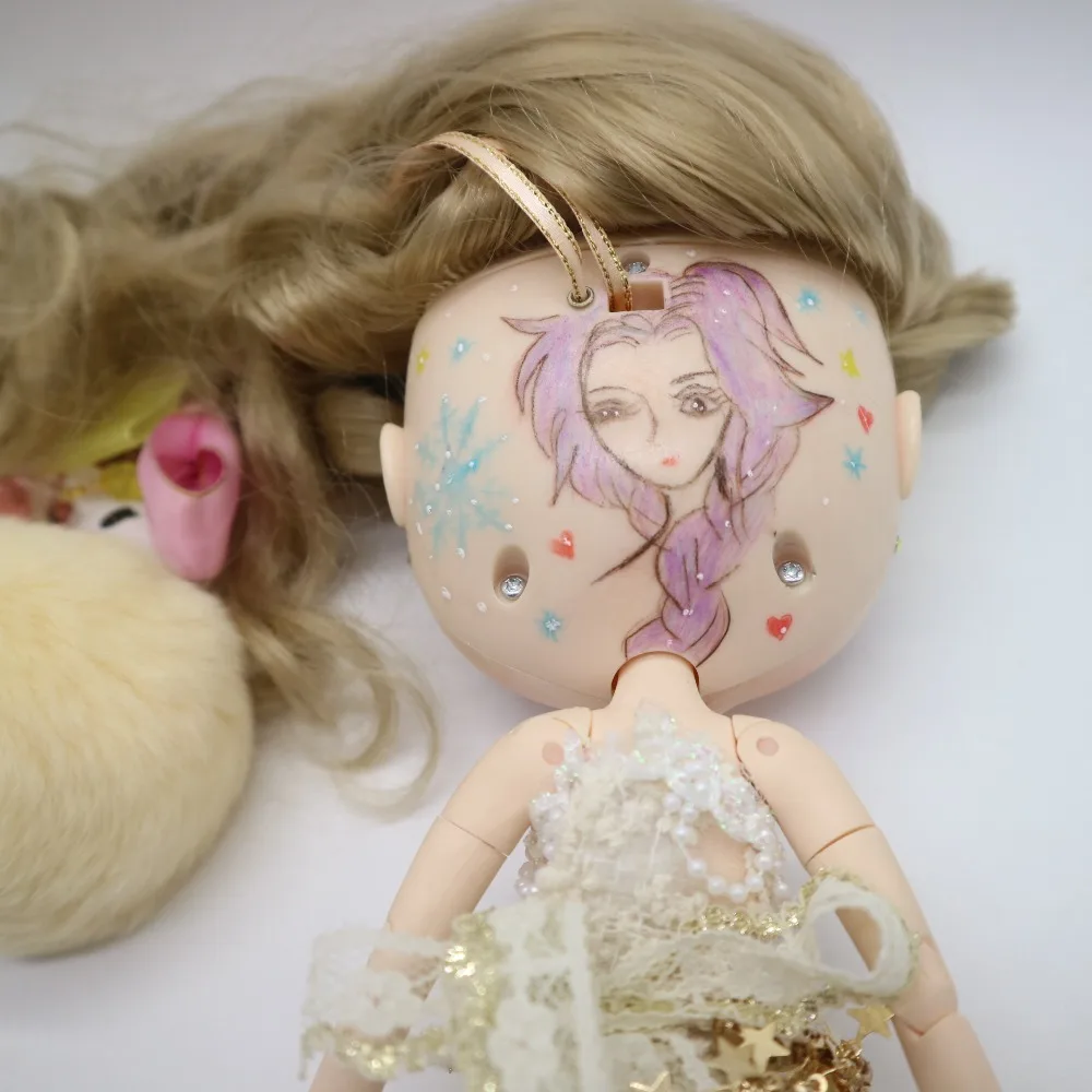 Кастомизация кукла DIY соединение тела Обнаженная blyth кукла для девочек, включая одежду и серьги Красивая девушка