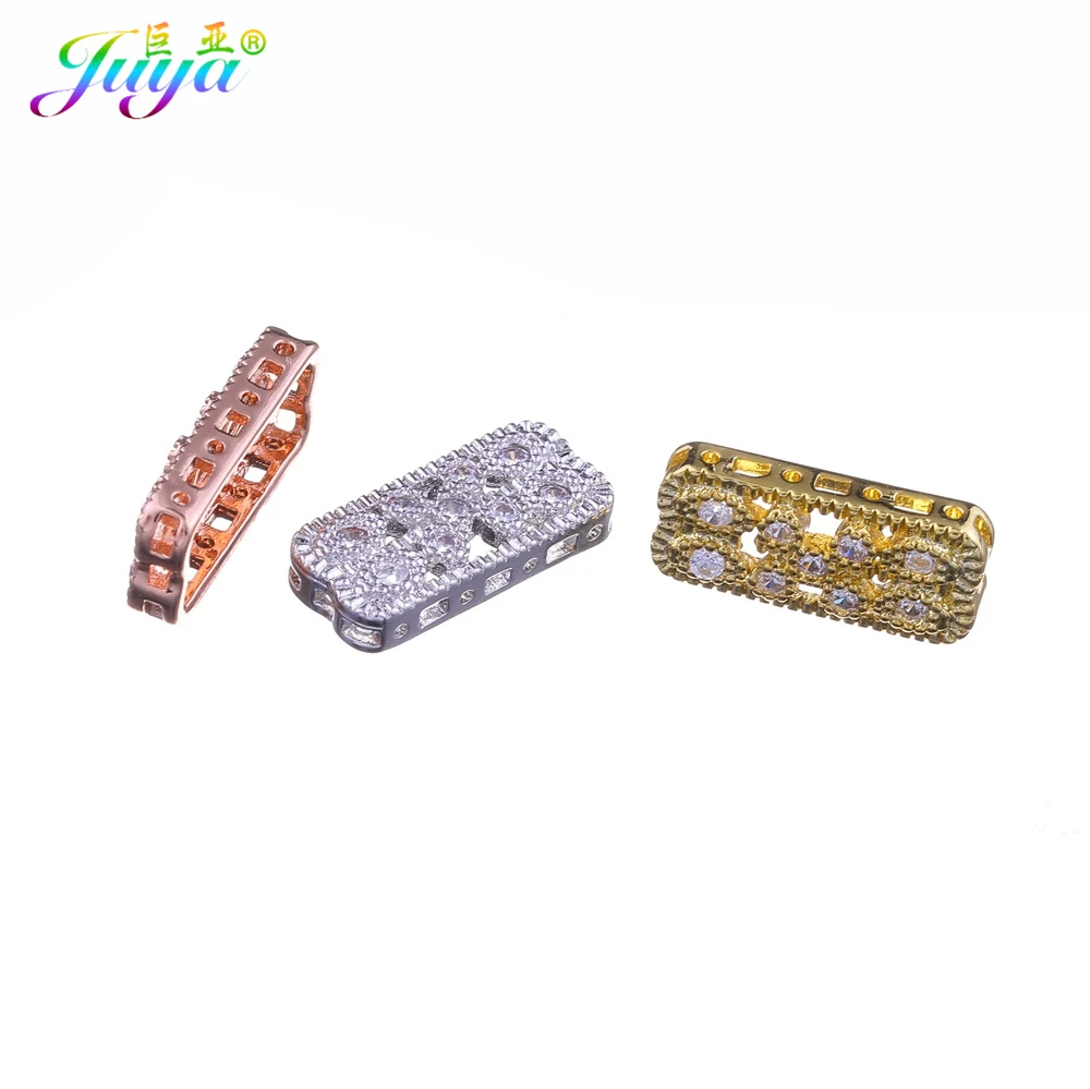 

Wholesale AAA Cubic Zirconia Jewelry Components Square-Shape Spacer Bead Accessories For Natural Stones Pearl Jewelry DIY Making