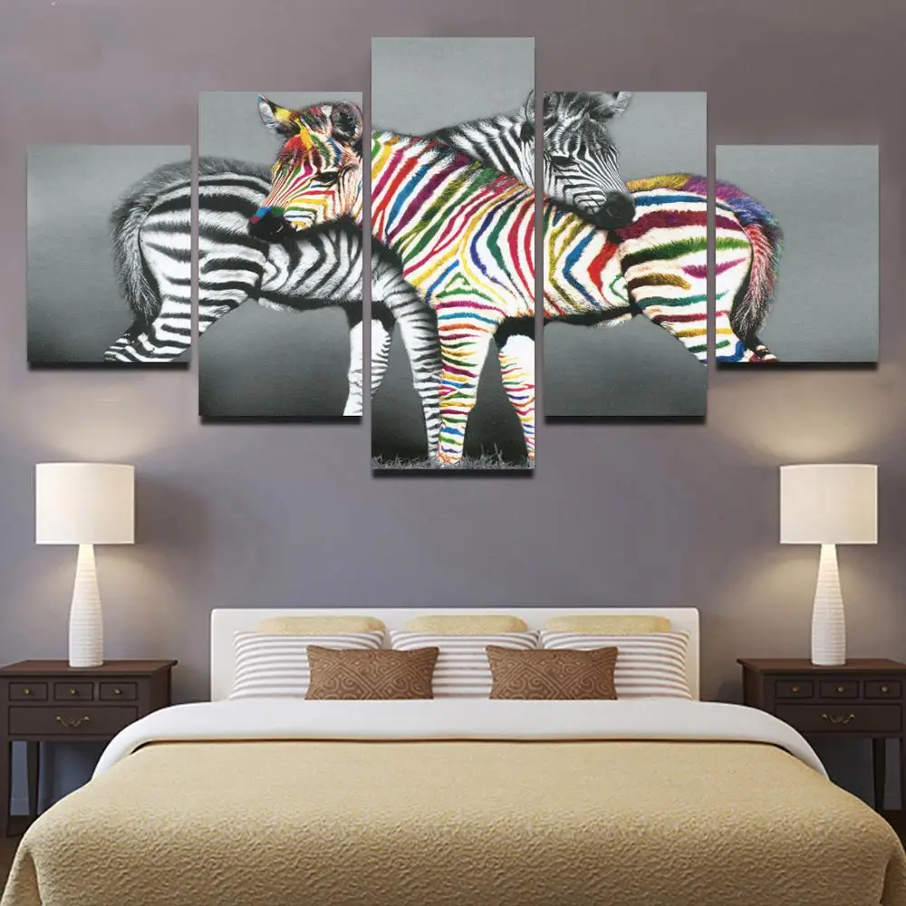 

Drop shipping 5 Panel Wall Art Pictures Canvas Painting abstract canvas poster painting decoration for living room LW032