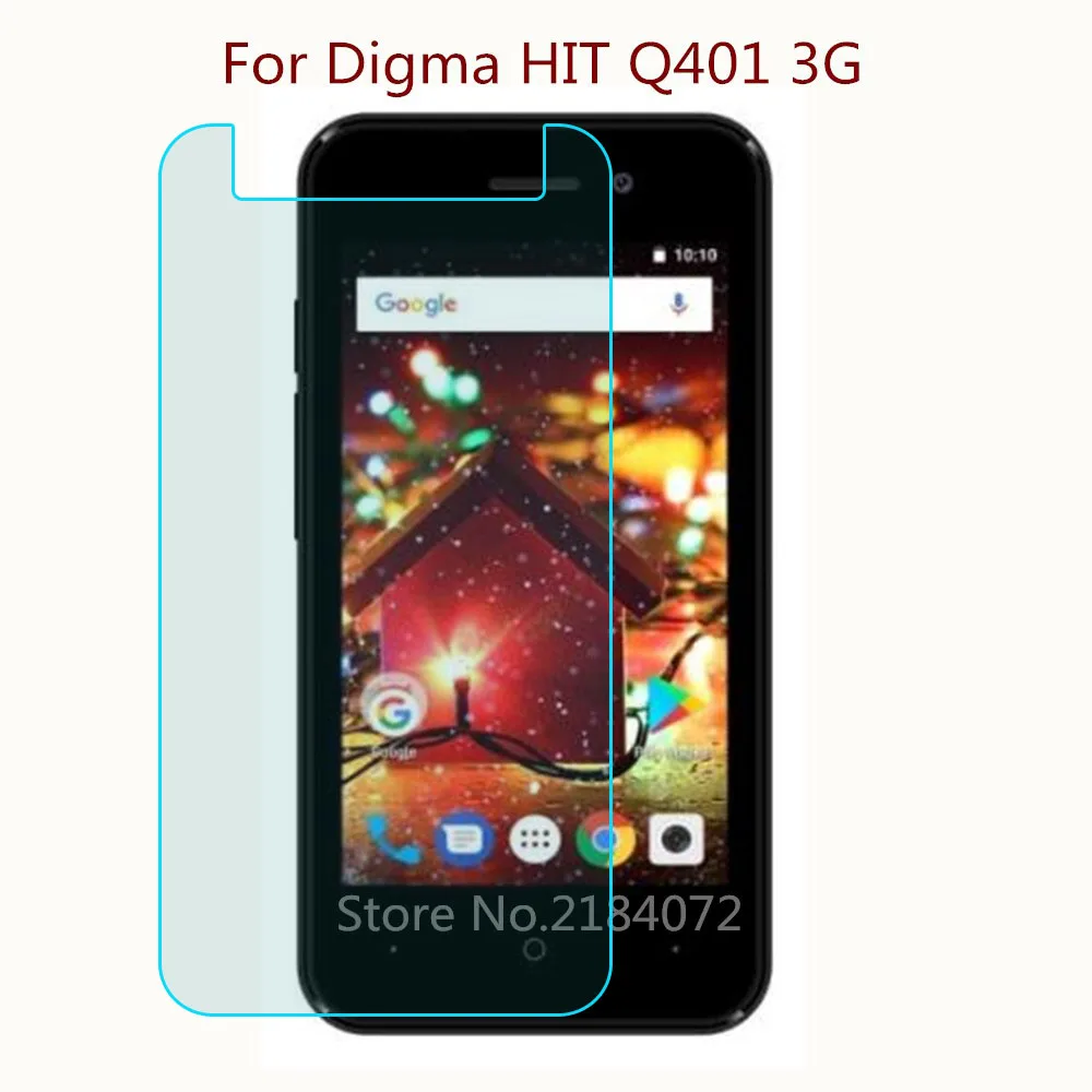Защитное стекло 9H 2.5D для телефона Digma HIT Q401 3G закаленное смартфона Передняя пленка