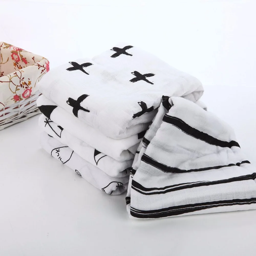 Муслинлайф 100% хлопок муслин Пеленальное Одеяло крест/лисица/молоко модели