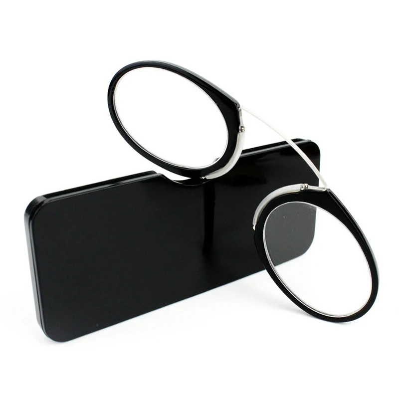 Pince-nez, полная оправа, очки для чтения TR90, портативные очки для дальнозоркости для мужчин и женщин+ 1,0+ 1,5+ 2,0+ 2,5+ 3,0+ 3,5 - Цвет оправы: Черный