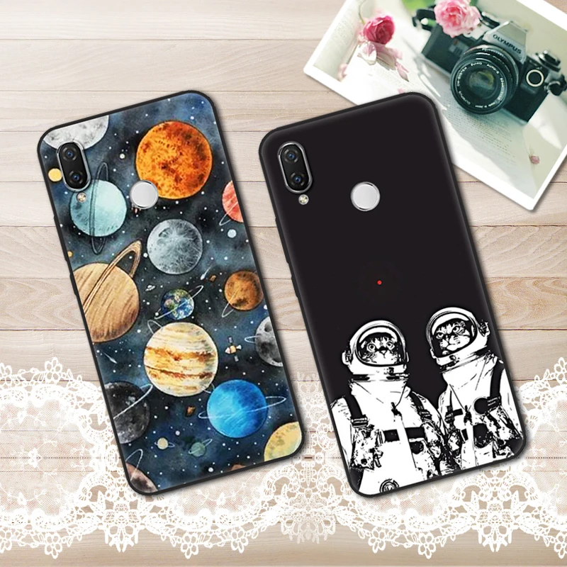 Чехол для Huawei Nova 3I 6 3 дюйма мягкий ТПУ черный Рисунок силиконовые чехлы телефонов