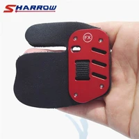 archery finger guard cow leather aluminum archery finger tab 1 pc protection pad glove tab