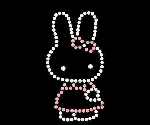 

2pc/lot Lovely Rabbit hot fix rhinestone motif designs iron on rhinestone transfer designs rhinestones fix