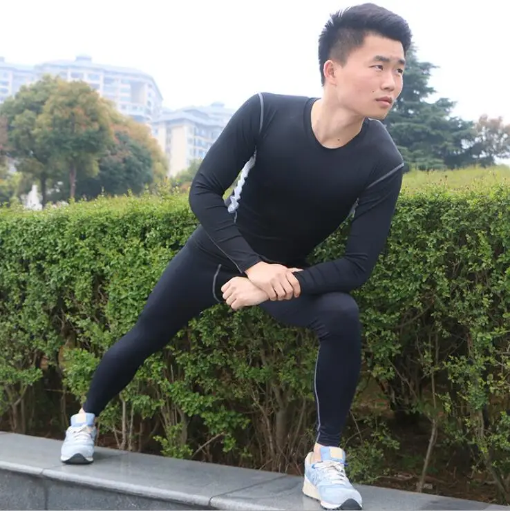 Плюс размер S 2XL 2016 Спортивная мужская Профессиональная бой компрессионная