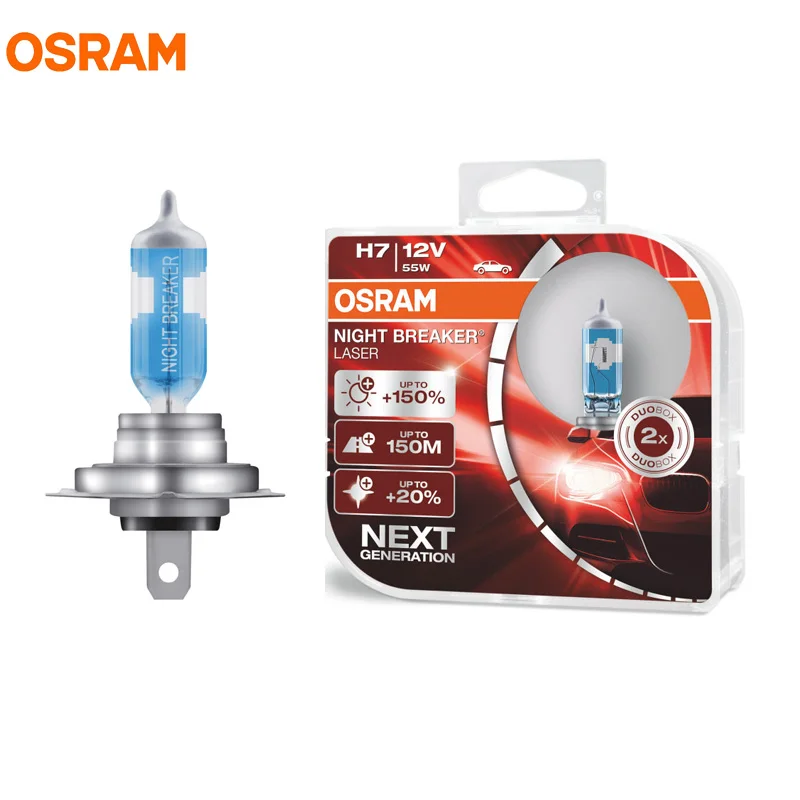 OSRAM H7 12 В 55 Вт Новый Ночной выключатель Лазерная автомобильная лампа следующего