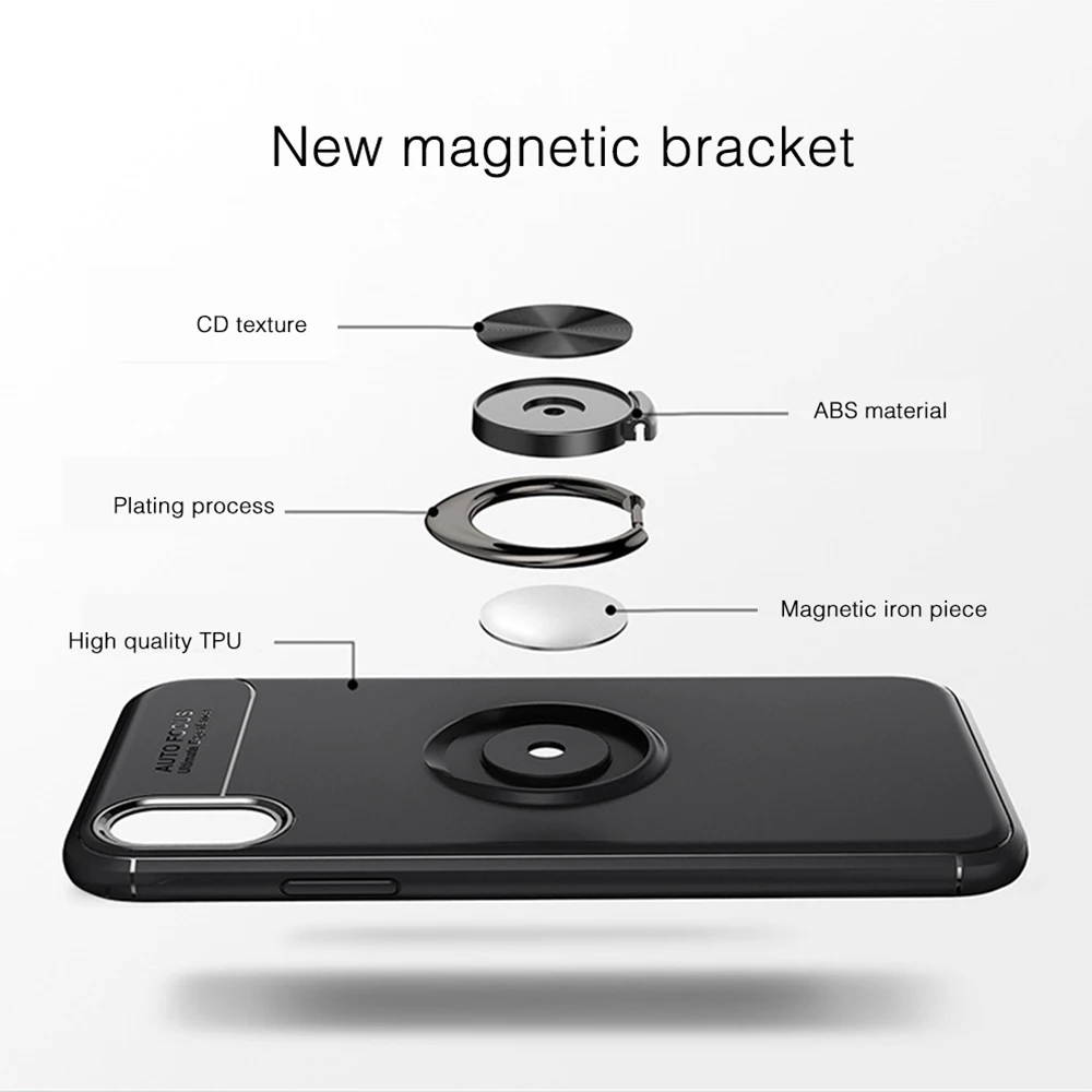 Роскошный противоударный чехол Heyytle с кольцом для iphone 8 7 Plus XS MAX XR X 6 S полное