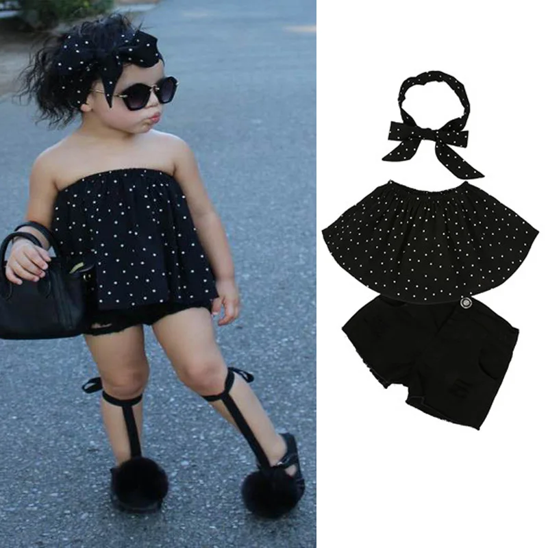 Детский комплект одежды для девочек 2018 летняя футболка с короткими рукавами и