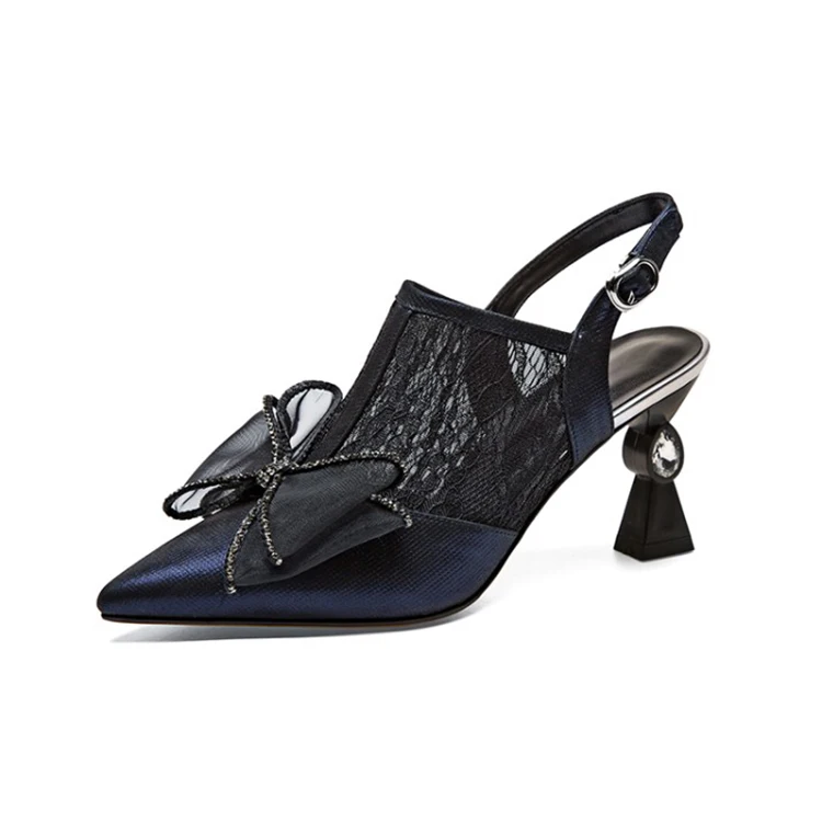 Женские босоножки из овечьей кожи MLJUESE вечерние на высоком каблуке с острым