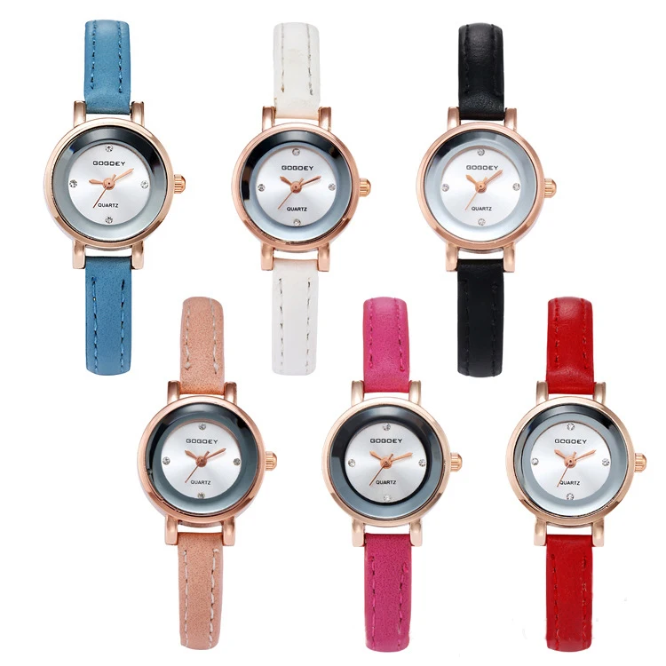 

2021 new Gogoey brand thin leather watches women ladies crystal Dress Quartz Wrist Watch Relojes Mujer go4406