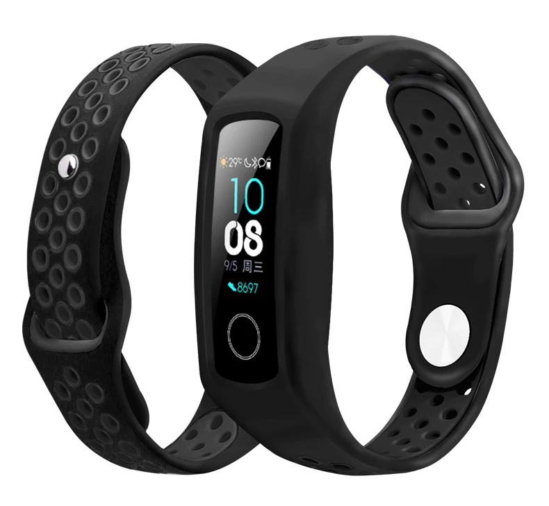 Силиконовый ремешок для honor band 4 5 Смарт-спортивный браслет двухцветный fot huawei honor band 3 пористый дышащий сменный ремешок