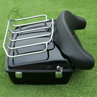 motorcycle 10 7 chopped tour pack trunk luggage rack wbackrest for harley touring road king street electra glide 1997 2013