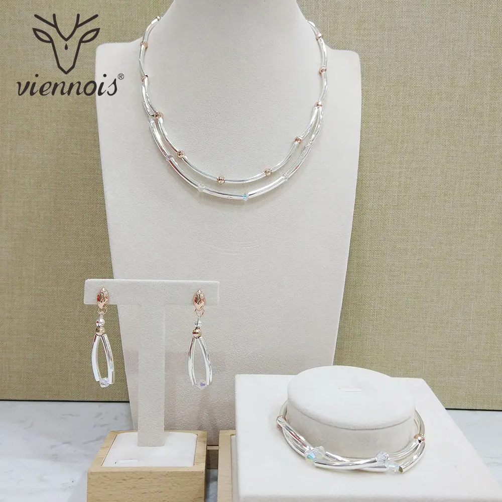 Viennois новый серебряный позолоченный Цвет набор украшений для женщин с