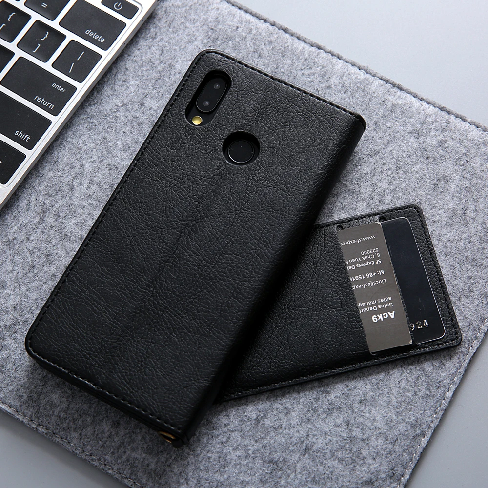 Черный кожаный чехол для Coque Huawei P20 p20 lite с магнитом откидной Чехол Funda Lite серый Borwn