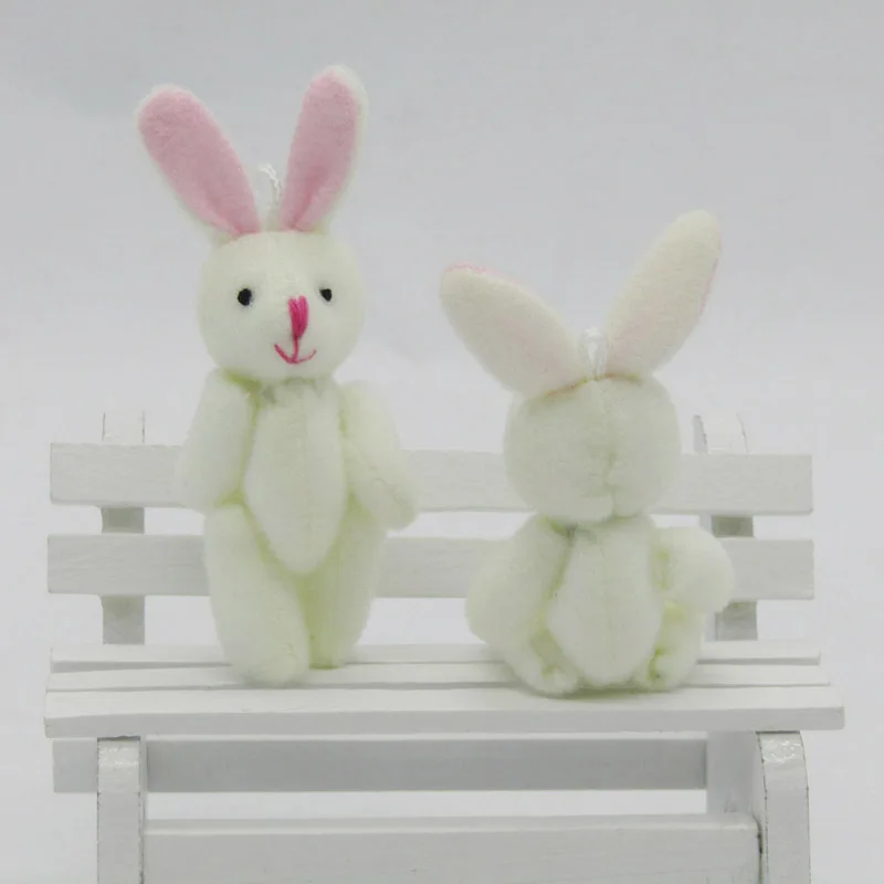 20Pcs/Lot Mini rabbit Stuffed Plush Toys 8cm Small with pink ear pelucia Pendant Kids Birthday Gift 01801 | Игрушки и хобби