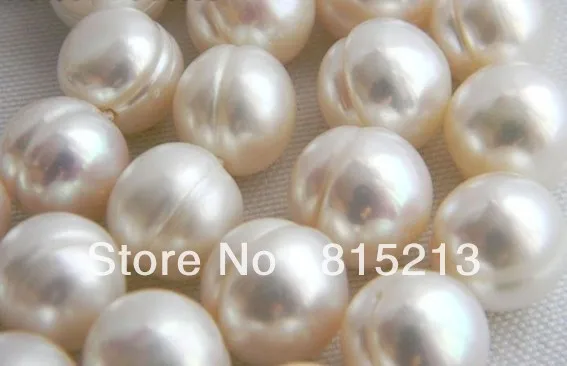 

N397 2Strands 17.5'' 13mm White Round Freshwater Pearl Necklace % Discount AAA