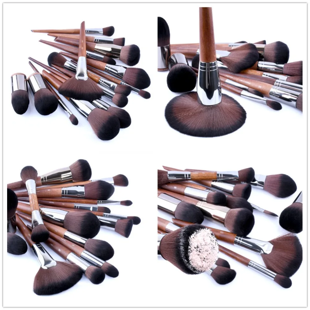 MUFE-SERIES 38-Brushes Complete Brush Set - Wooden Handle Soft Synthetic Hair Professional Beauty Makeup Brushes Kit Tools | Красота и