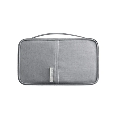 Cationic Fabric Travel Card Holder Multifunction Passport Holder Men ID Card Minimalist Wallet Large Capacity Organizer Wallets - Цвет: Gray  M size