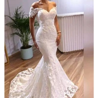elegant lace mermaid wedding dress off the shoulder sweetheart strapless bridal gown vestido de noiva