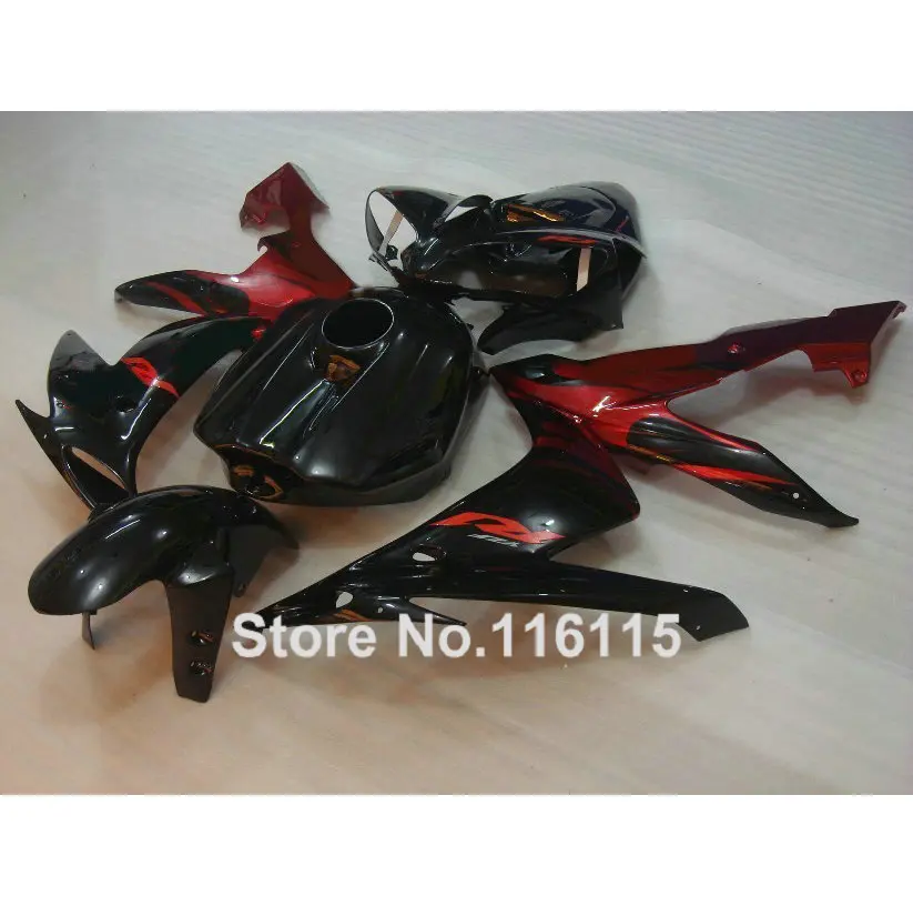 Комплект обтекателей MOTOMARTS для YAMAHA YZF R1 2004 2005 2006 комплект из красного и черного АБС