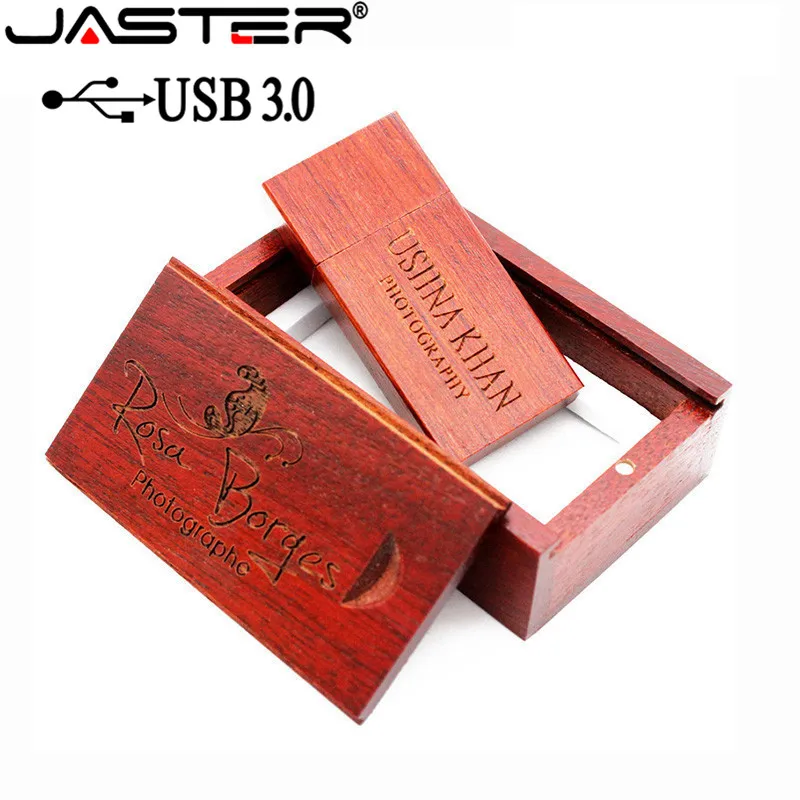 JASTER USB 3,0 деревянный usb+ деревянная коробка usb флэш-накопитель 4 ГБ 8 ГБ 16 ГБ 32 ГБ 64 ГБ свадебная фотография подарок(10 шт. бесплатный логотип