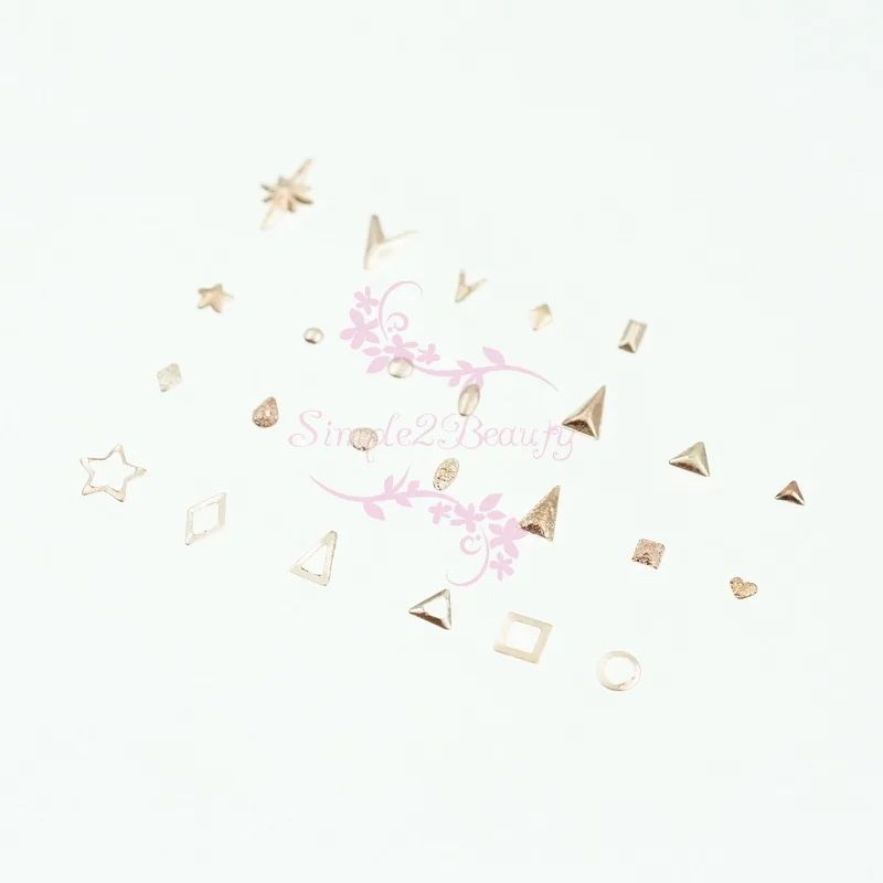 100 шт./лот заклепки гвоздики в стиле панк цвета розового золота металлические 3D