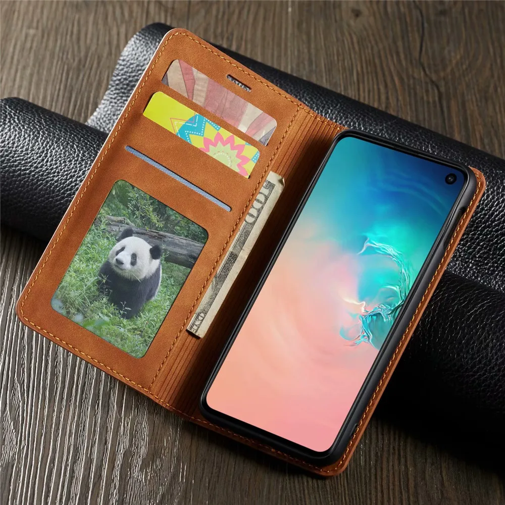 Магнитный кожаный чехол-кошелек для Samsung Galaxy S8 S9 S10 Plus Lite чехол-книжка с отделением