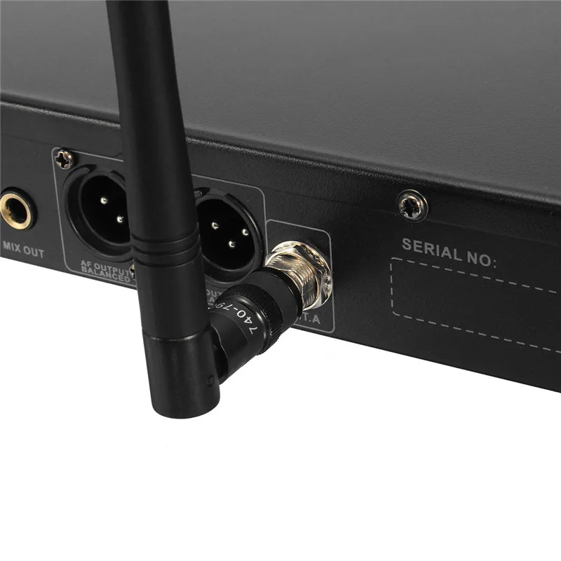 

LEORY Professional UHF Wireless Microphone System 4 Channel 4 Lavalier Lapel Cordless Microphone Mic Headset With Receiver