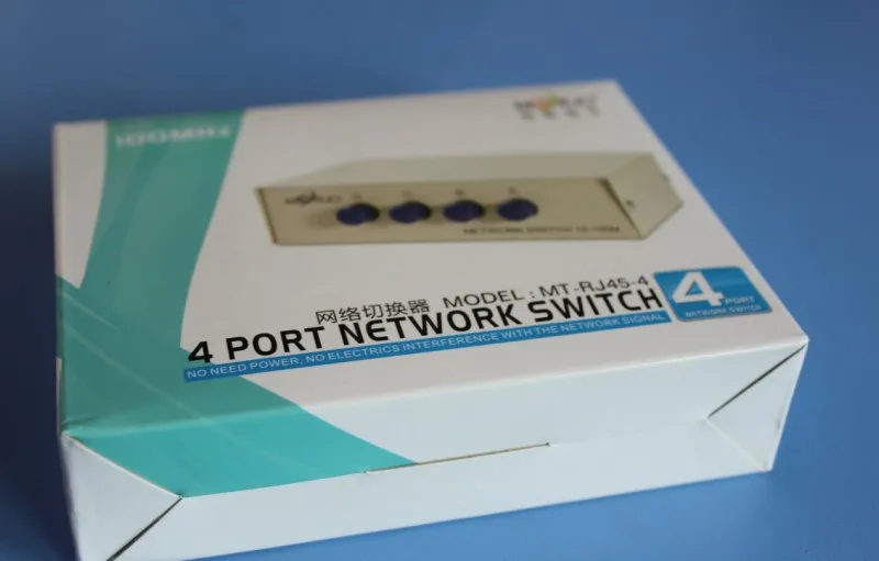 Четырехпортовый переключатель сетевого обмена ручной RJ45 устройство Ethernet