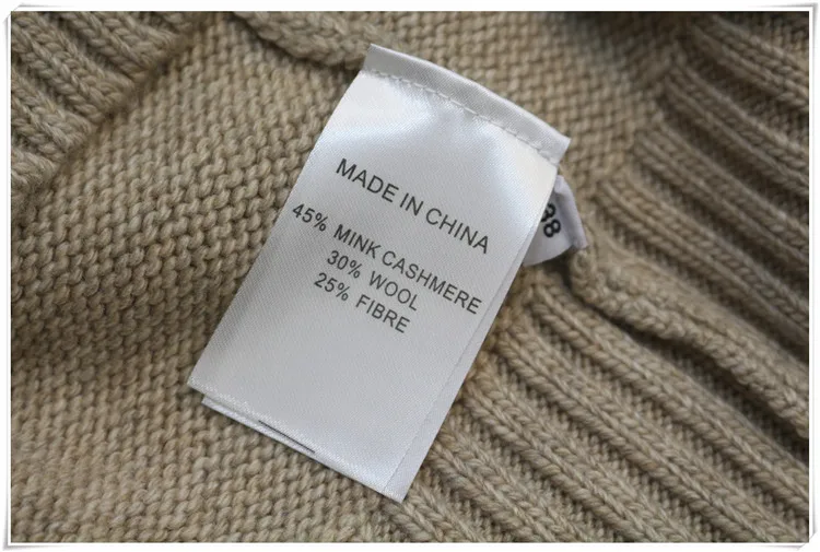 

Winter Woolen and Cashmere Pattern Knitted warm Suit high Collar Sweater + Mink Cashmere Trousers Leisure Two-piece wj1276