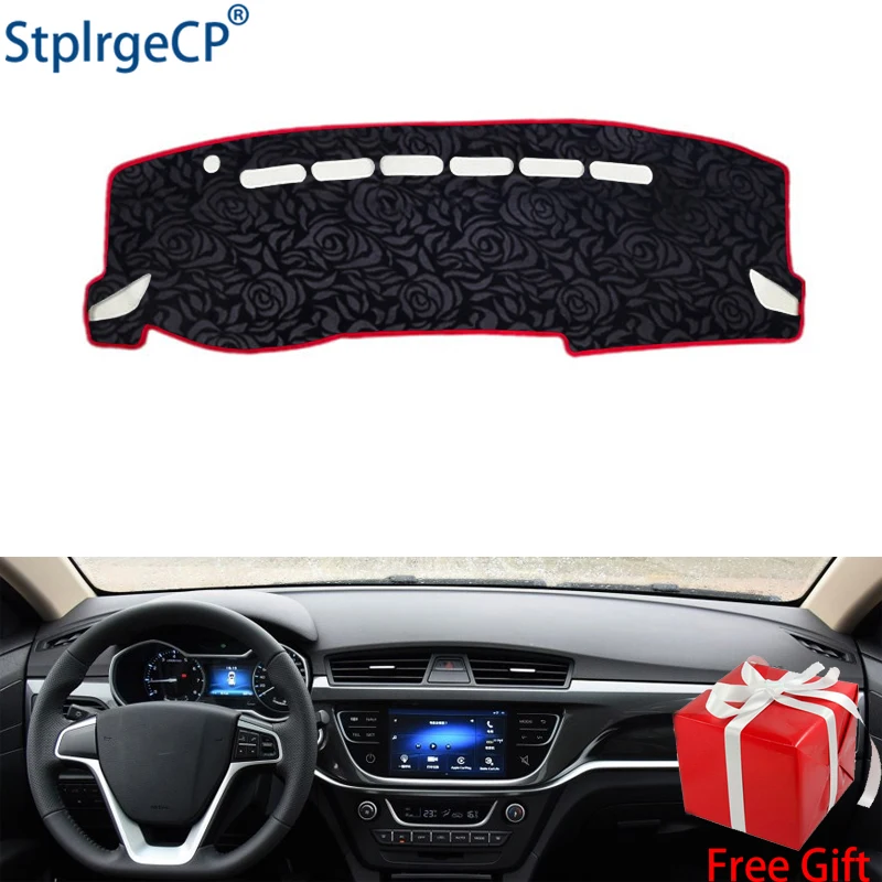 

Rose Pattern Non-slip Car Dashboard Cover Dash Mat Pad DashMat ANti-UV Car Sticker for GEELY EMGRAND EC7 2017-2018 Car Styling