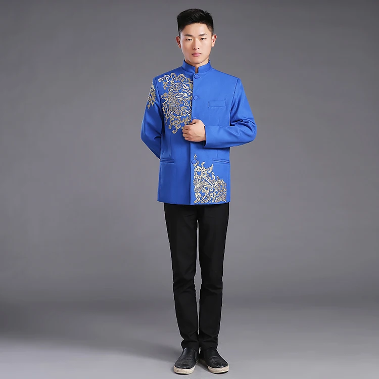 Винтажная модная мужская китайская куртка хлопковые топы с длинным рукавом