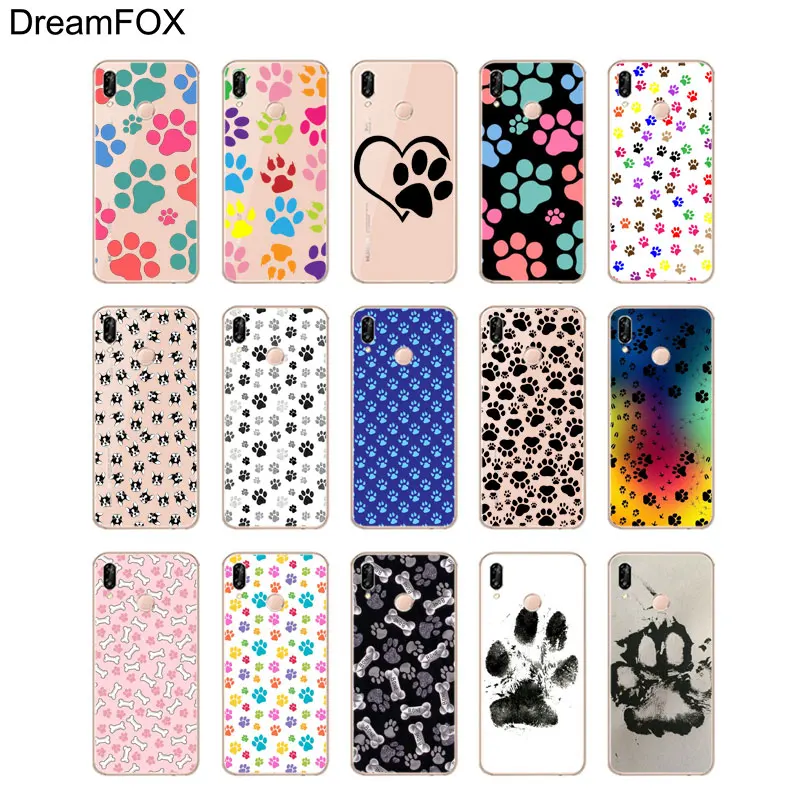 DREAMFOX M079 Cut Dog Paw Soft TPU Silicone Case Cover For Huawei Honor 6A 6C 6X 7C 7X 8 Lite Pro |