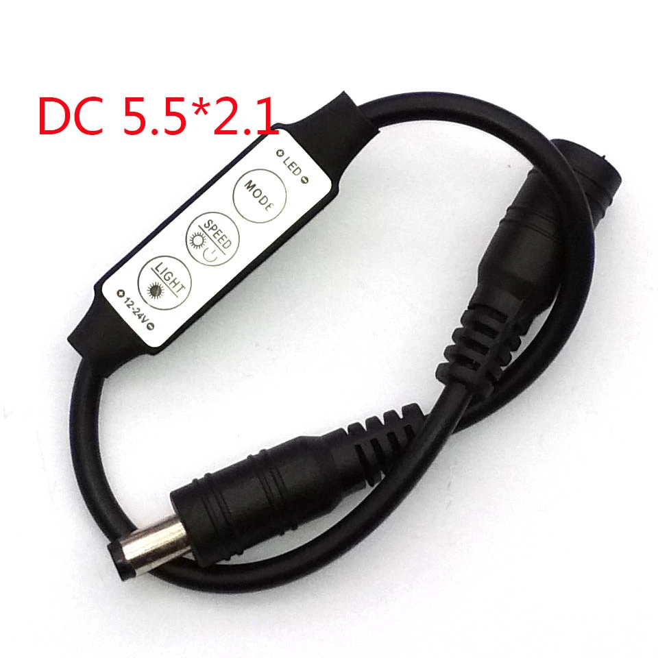 

DC12V Mini 3 Keys Single Color LED Controller Brightness Dimmer,Flashing for 3528 5050 5630 5730 LED strip