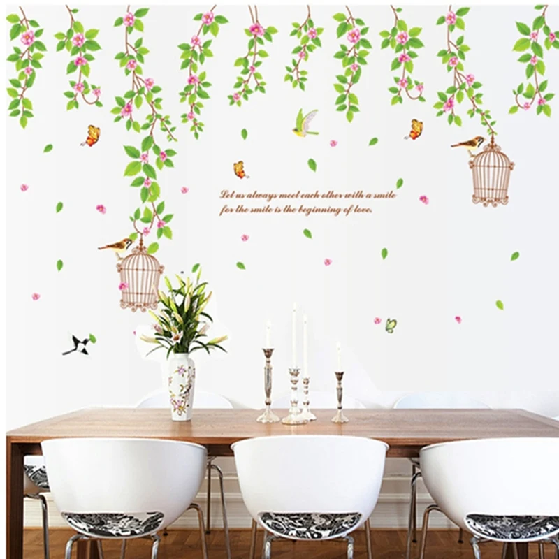 Новые виниловые наклейки на стену из ПВХ Декор для дома искусственная зелень