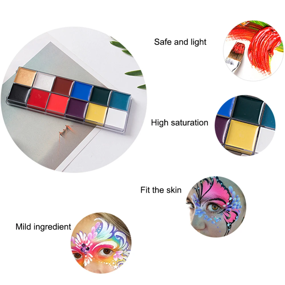12 Colors Drawing Toys Oil Paints Face Body Painting Pigment Art Theme Party for Halloween Cosplay Make Up Tool | Игрушки и хобби