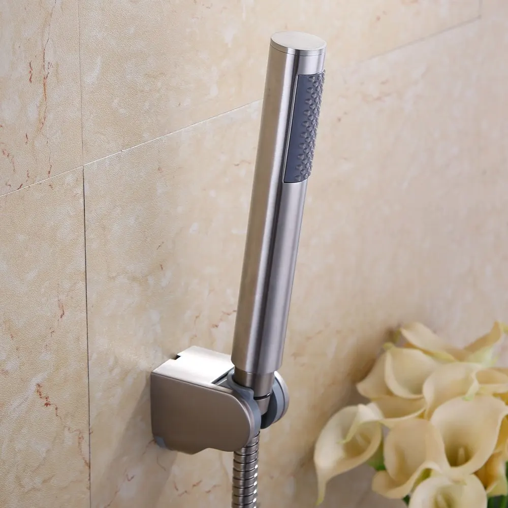 

Brushed Nickel Bathroom Stainless steel Handheld Shower Head set with 1.5m Hose and ABS Bracket Holder--MD-5577