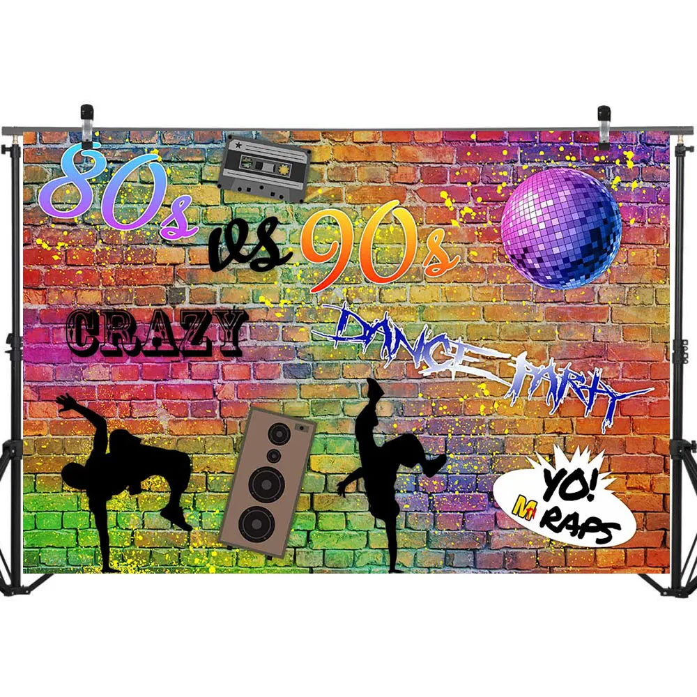 NeoBack 80s 90s Граффити стена фон Crazy Dance День Рождения Вечеринка фотография для