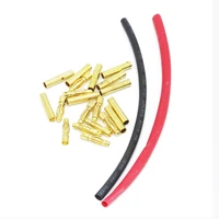 10 pairs 2 0mm 3 0mm 3 5mm 4 0mm gold plated bullet banana plugs male female connectors with 20cm heat shrinkable tube