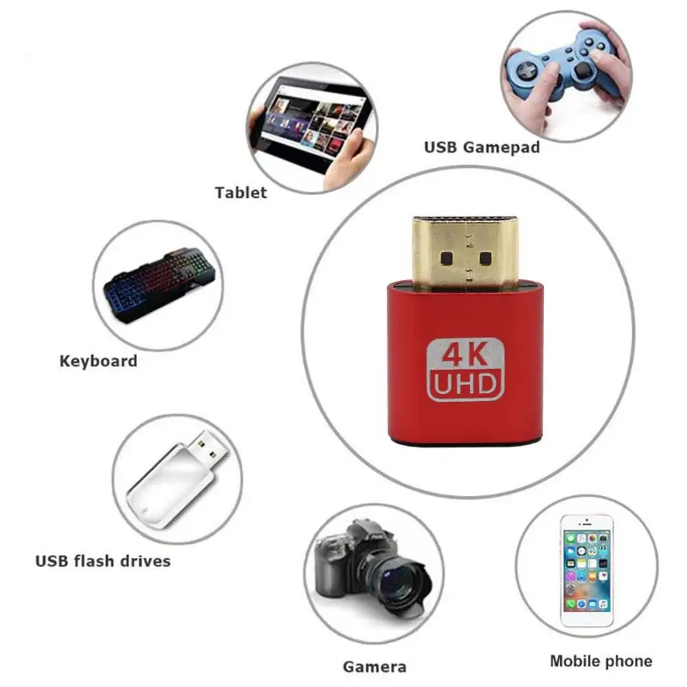 Изысканный дизайн прочный VGA виртуальный дисплей адаптер HDMI 1 4 DDC EDID пустышка