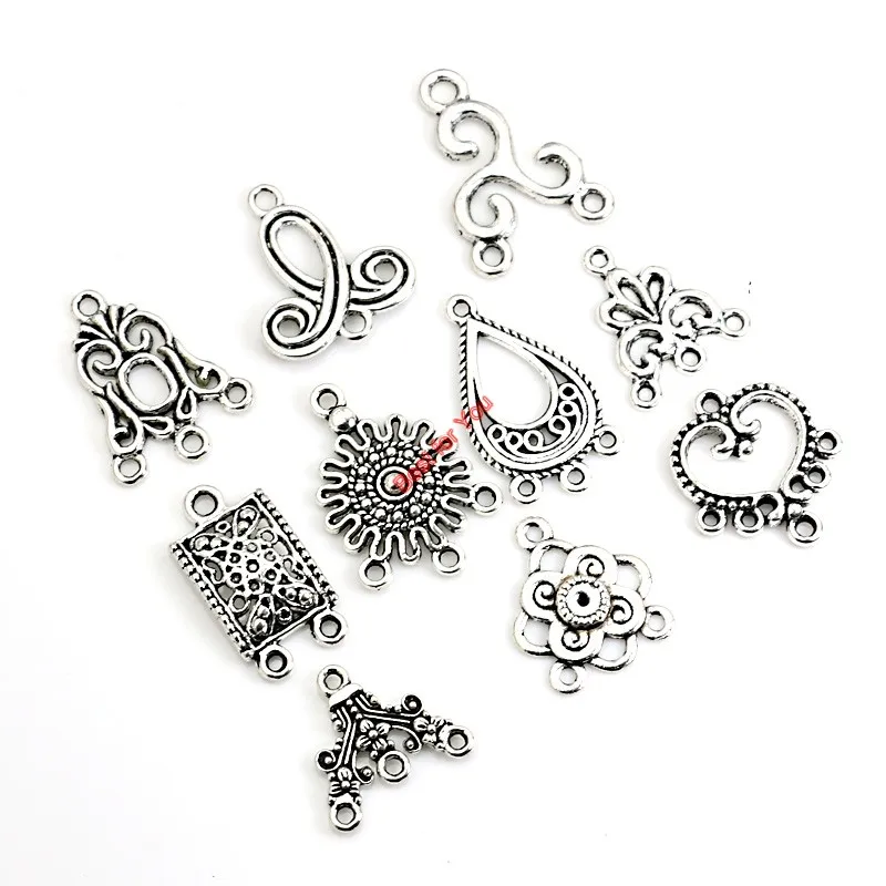Смешанные соединительные подвески античные посеребренные Подвески для