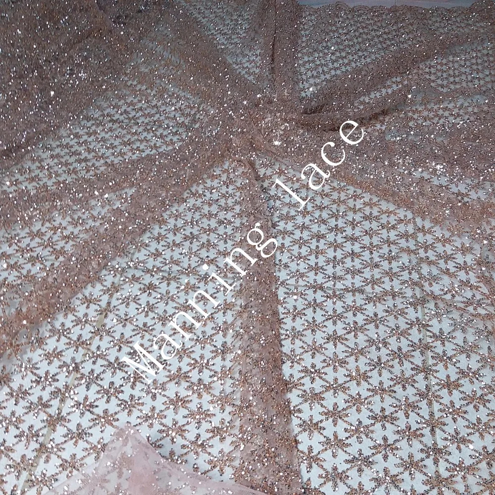High quality French nobility and beauty wedding dresses lace fabric luxurious African flashing fabric. H-22010 | Дом и сад
