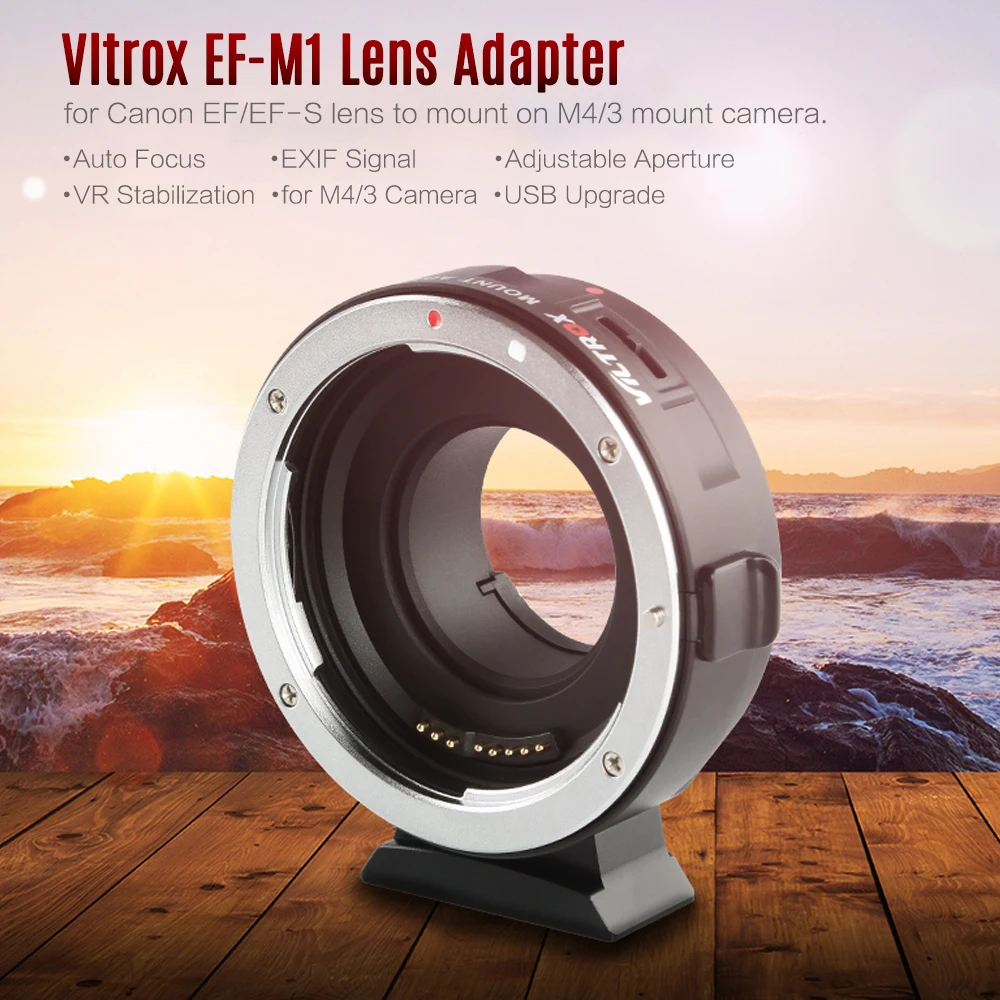 Адаптер для объектива Viltrox с кольцевым креплением AF автофокус Canon EF/EF M1 Lens к M4/3 Micro
