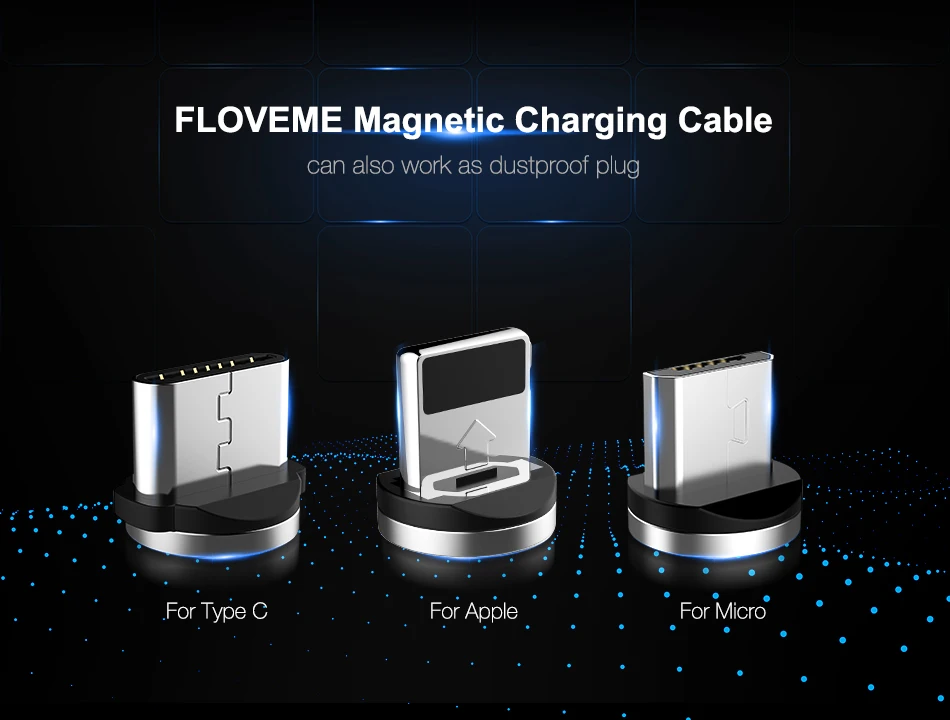 FLOVEME 1 м Магнитный USB кабель, СВЕТОДИОДНЫЙ Магнитный зарядный кабель Micro USB для iPhone X 7 6 5 для samsung Galaxy S8 S9 type C