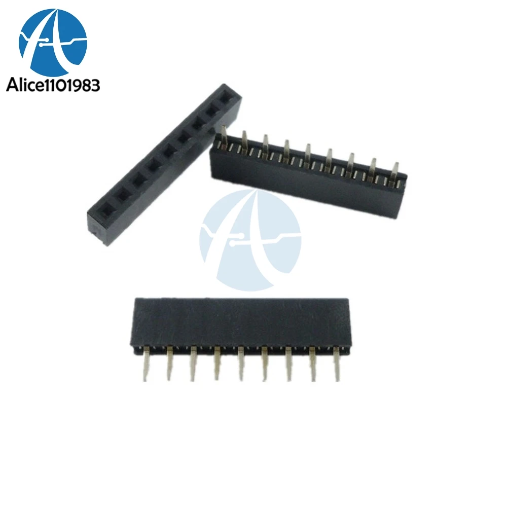 10 шт. в партии 1x9 Однорядный медный сплав 9-контактный разъем PCB гнездовой 2 54 мм |