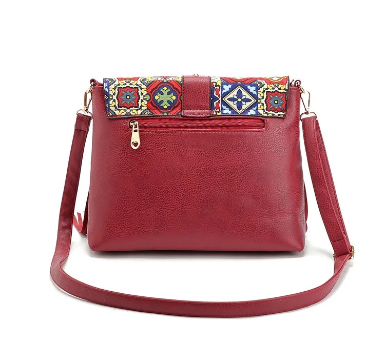 Мода 2017 г. Повседневное женские сумки через плечо национальной ПУ Crossbody дамы