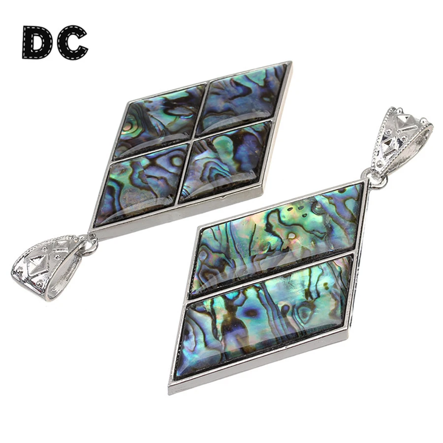 DC Новый Винтажный геометрический ромбовидный кулон в виде раковины абалона 42*73
